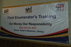 Field Enumerator\'s Training<br>Project:Our Money Our responsibility<br> Venue: Hotel 4 Seasons,Jhang<br> Dated : March 24-25,2013
