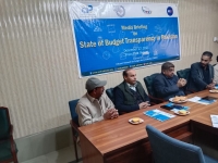 CEO Health Jhelum Dr. Waseem is giving his point of view on CPDI report during media briefing in JHelum