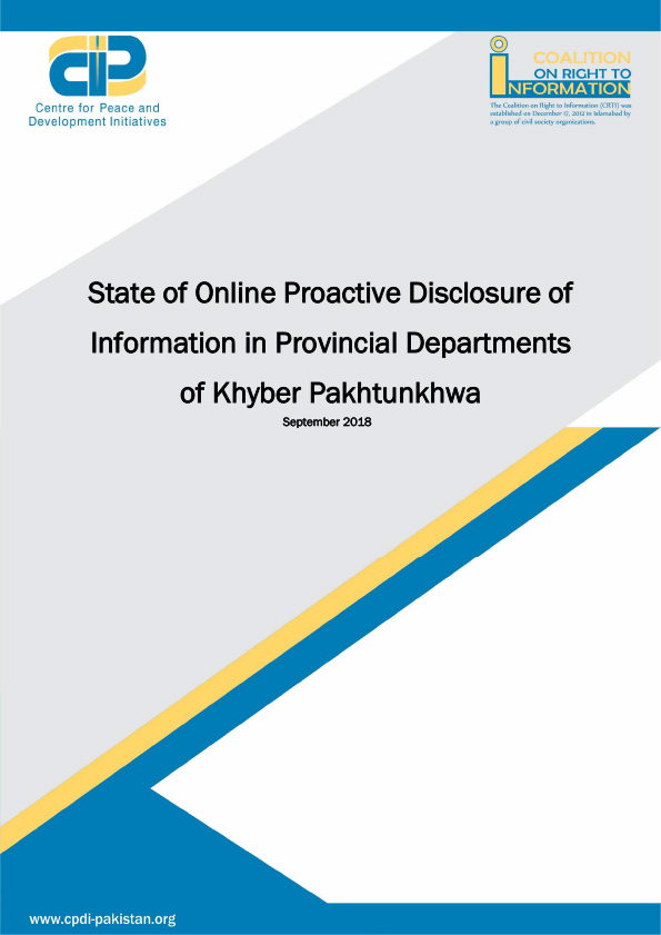 State of Online Proactive Disclosure of Information in Provincial Departments of Khyber Pakhtunkhwa